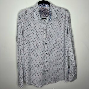Robert Graham Drummond Polka Dot Shirt Multi White Men’s Medium